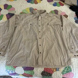 Patagonia Shirt Mens XXL Beige Tan Plaid Island Hopper Vented Fishing